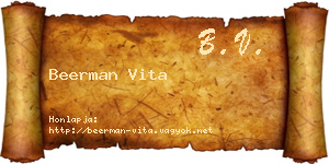 Beerman Vita névjegykártya